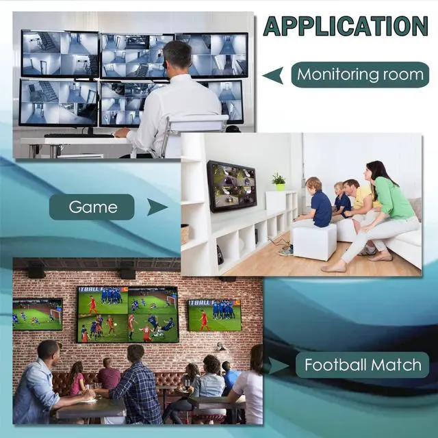 Alt view image 7 of 7 - HDMI Multi-Switcher 4X1, HDMI Quad Seamless Switcher 4 in 1 Out with IR Remote Control, Support 1080P and 5 Display Modes for Security Camera, Gaming Consoles