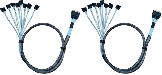 Main image of SlimSAS X8 to 8*SATA,SFF-8654 74P to 8*SATA 7P, SlimSAS Host/RAID to SATA Target HD, 85CM Cable (Pack of 2)