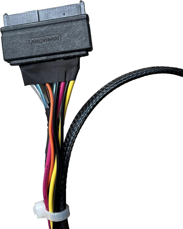 Alt view image 3 of 7 - PCIe Gen4 SlimSAS 4X to U.2 NVMe Adapter,SFF-8654 38P to SFF-8639 68P Cable with Power, 75CM (Pack of 2)