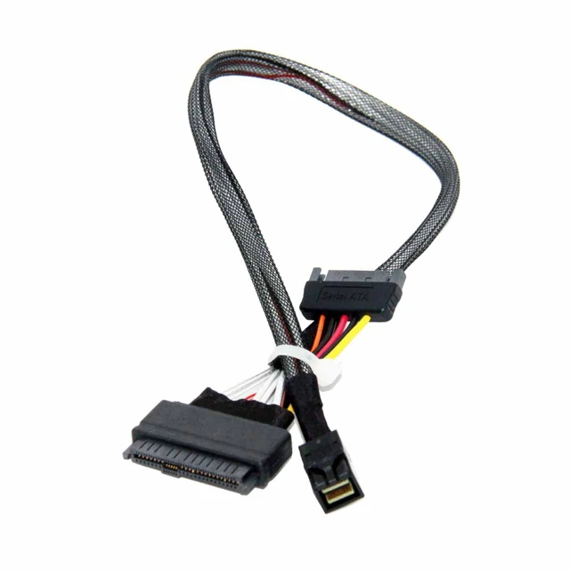 Alt view image 3 of 7 - 50CM HD Mini-SAS(SFF-8643) to U.2 (SFF-8639) NVMe SSD Cable (Pack of 2)
