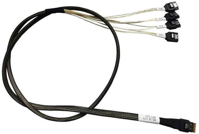 Main image of SlimSAS 4X to 4*SATASFF-8654 38pin to 4xSATA(7pin) Cable, 100CM