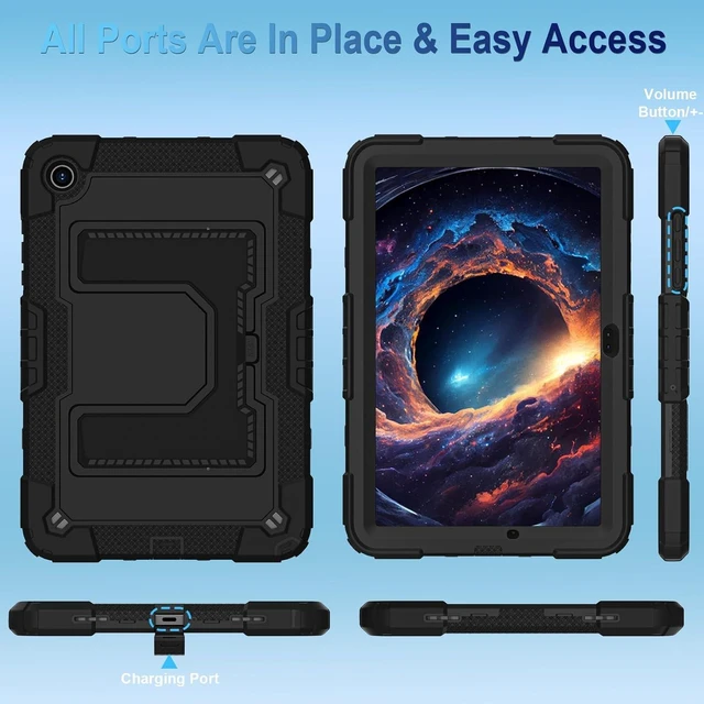 Alt view image 5 of 7 - Case for SAM-SUNG Galaxy Tab A11 Plus/A9 Plus 11 Inch,Heavy Duty Shockproof Cover for SAM-SUNG Tablet A11+/A9+ Case with Kickstand Shoulder Strap,Black