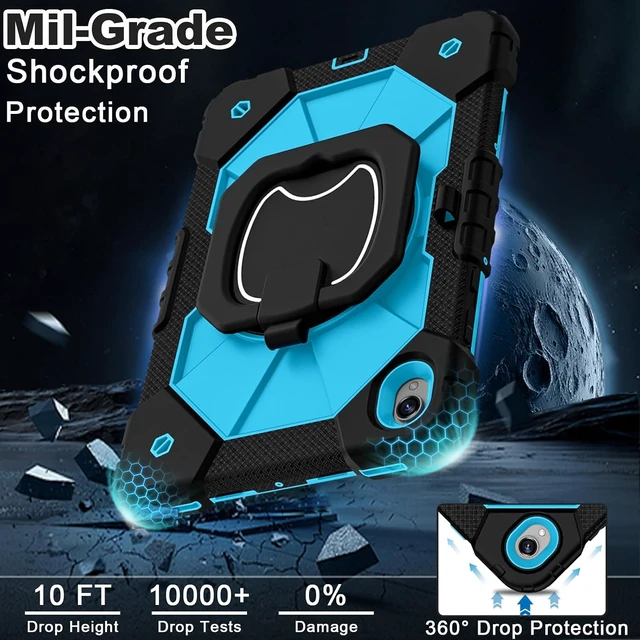 Alt view image 4 of 7 - Case for SAM-SUNG Galaxy Tab S11 5G 11 Inch 2025 SM-X730/X736B, Shockproof Cover for Tablet S11 with Screen Protector Rotate Stand Pen Holder,Black Blue