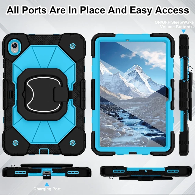 Alt view image 7 of 7 - Case for SAM-SUNG Galaxy Tab S11 5G 11 Inch 2025 SM-X730/X736B, Shockproof Cover for Tablet S11 with Screen Protector Rotate Stand Pen Holder,Black Blue