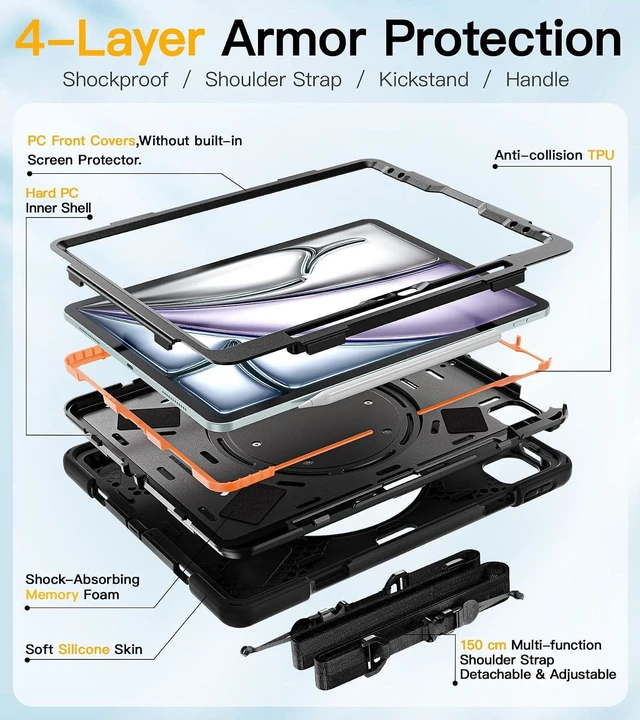 Alt view image 6 of 7 - for iPad Air 13 Inch Case, iPad Pro 12.9 Inch 6th/5th/4th/3rd Gen