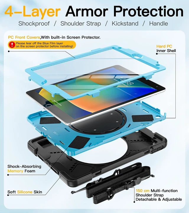 Alt view image 6 of 7 - for iPad 9th/8th/7th Generation Case Kids - 2021/2020/2019 10.2 Inch