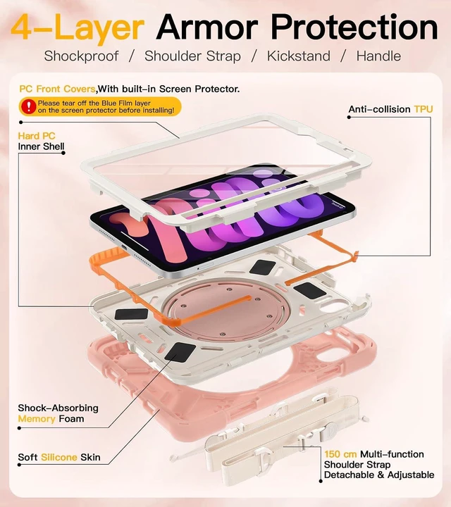 Alt view image 6 of 7 - Case for iPad mini 7 (A17 Pro) - iPad mini 7th/6th Generation Case