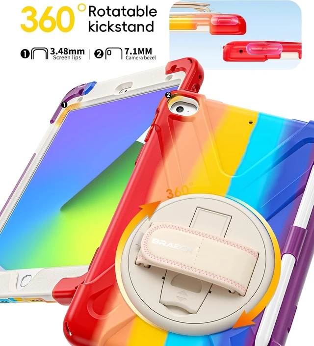 Alt view image 7 of 7 - iPad mini 5 Case, iPad mini 4 Case - Rainbow Red