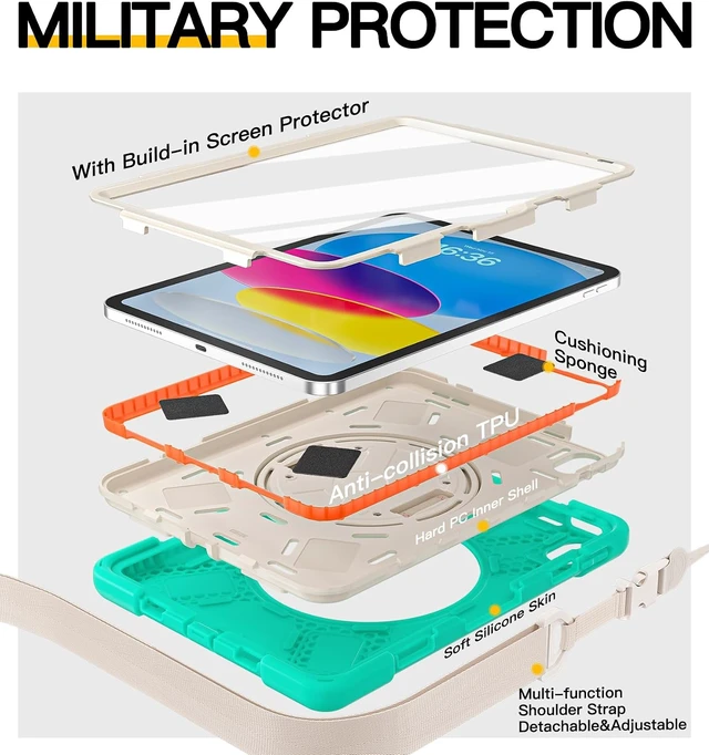 Alt view image 3 of 7 - Case for iPad (A16) 11th/10th Generation - 11/10.9 inch 2025/2022