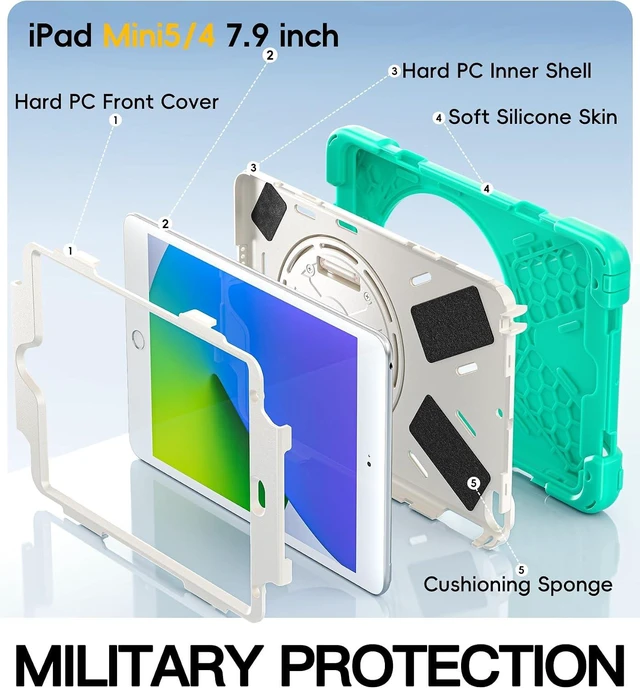 Alt view image 5 of 7 - iPad mini 5 Case, iPad mini 4 Case - Mint Green