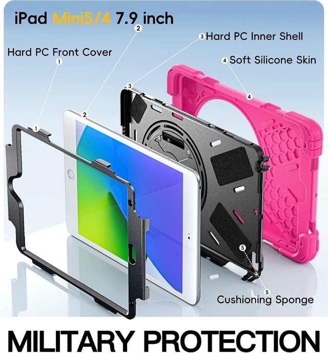 Alt view image 5 of 7 - iPad mini 5 Case, iPad mini 4 Case - Rose Red