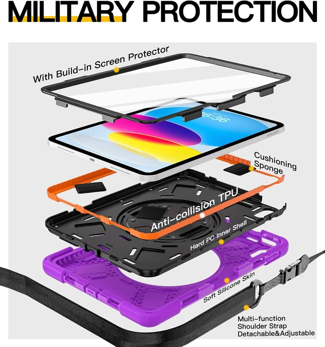 Alt view image 3 of 7 - Case for iPad (A16) 11th/10th Generation - (11''/10.9'') 2025/2022