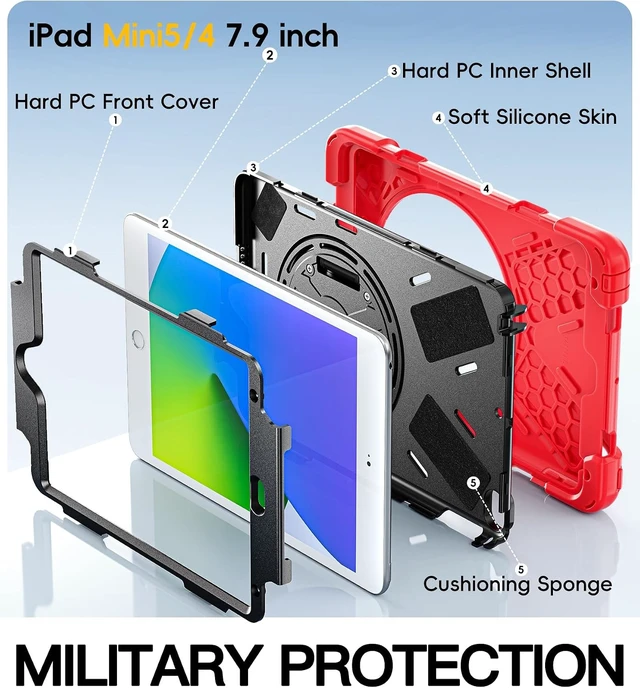 Alt view image 5 of 7 - iPad mini 5 Case, iPad mini 4 Case - Red