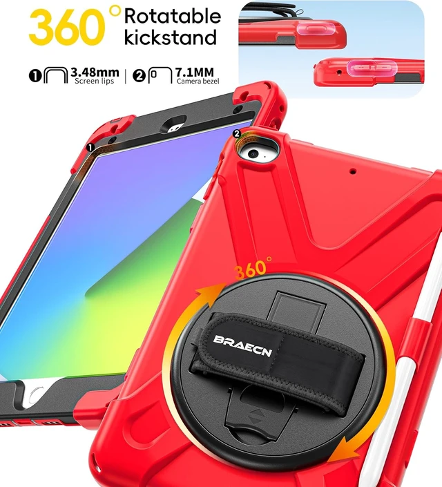 Alt view image 7 of 7 - iPad mini 5 Case, iPad mini 4 Case - Red