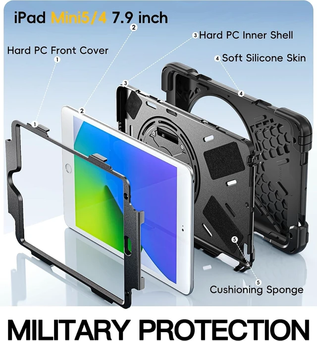 Alt view image 5 of 7 - iPad mini 5 Case, iPad mini 4 Case - Black