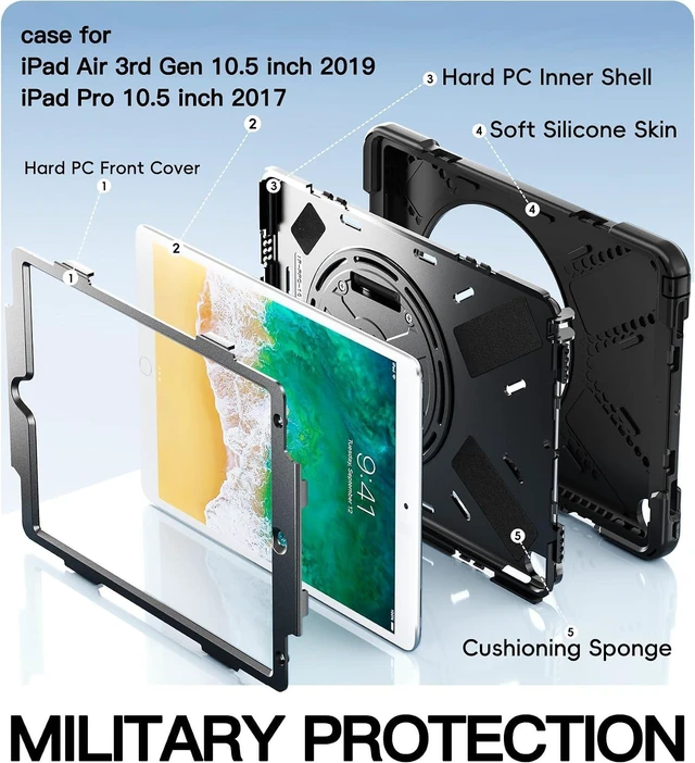 Alt view image 4 of 7 - Case for iPad Air 3rd Generation 2019 / iPad Pro 10.5 inch 2017
