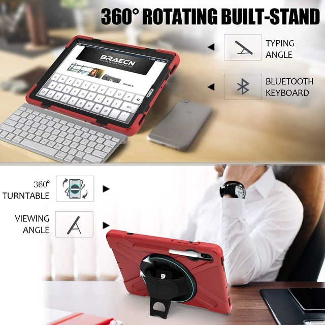 Alt view image 6 of 7 - Case for Galaxy Tab S6: 10.5" 2019 SAM-SUNG SM-T860/T865/T867 Red