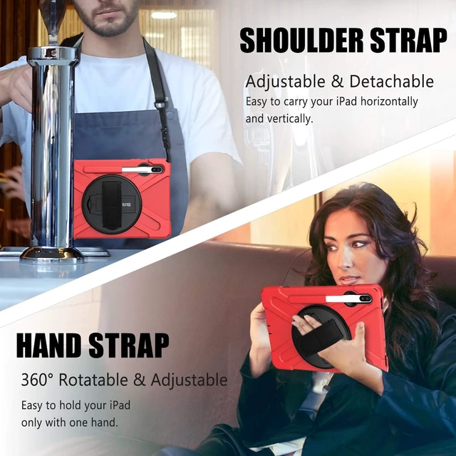 Alt view image 5 of 7 - Case for Galaxy Tab S6: 10.5" 2019 SAM-SUNG SM-T860/T865/T867 Red