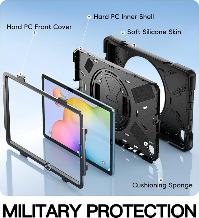 Alt view image 4 of 7 - Case for SAM-SUNG Galaxy Tab S6 lite - 10.4" 2024 2022 2020 Black