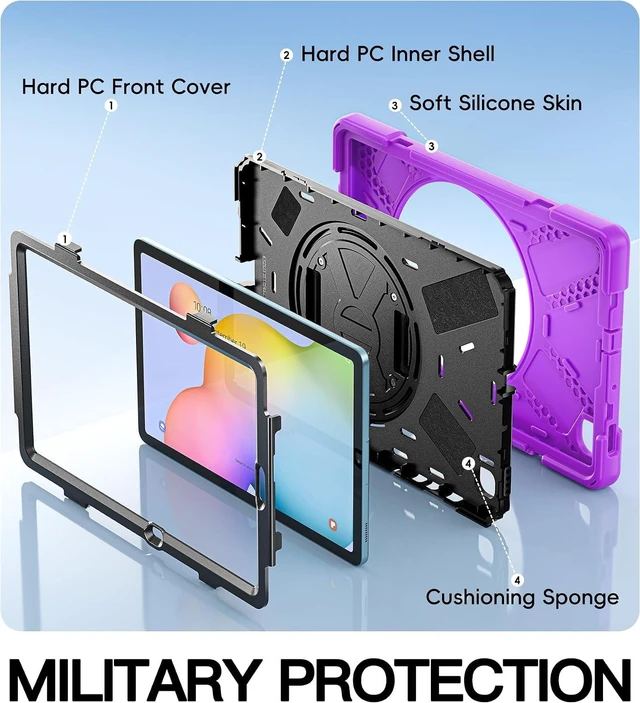 Alt view image 4 of 7 - Case for SAM-SUNG Galaxy Tab S6 lite - 10.4" 2024 2022 2020 Purple