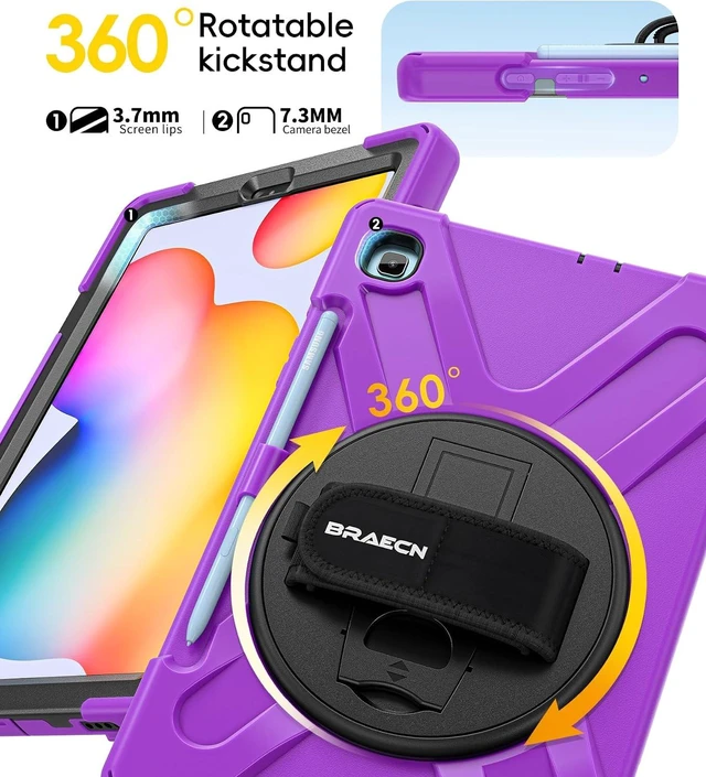 Alt view image 7 of 7 - Case for SAM-SUNG Galaxy Tab S6 lite - 10.4" 2024 2022 2020 Purple