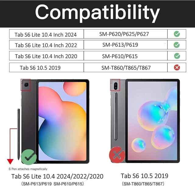 Alt view image 2 of 7 - Case for SAM-SUNG Galaxy Tab S6 lite - 10.4" 2024 2022 2020 Pink