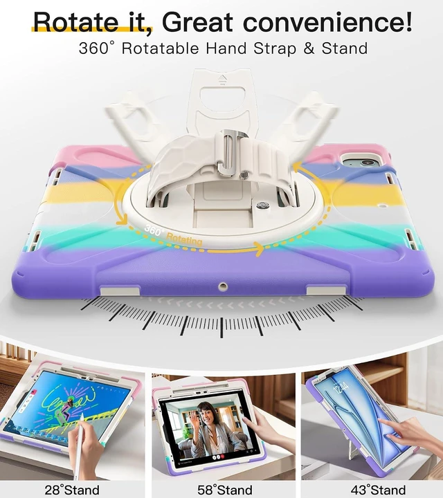 Alt view image 4 of 7 - Case for iPad Air 13 Inch: M4/M3/M2, iPad Pro 12.9 Inch2022-2018