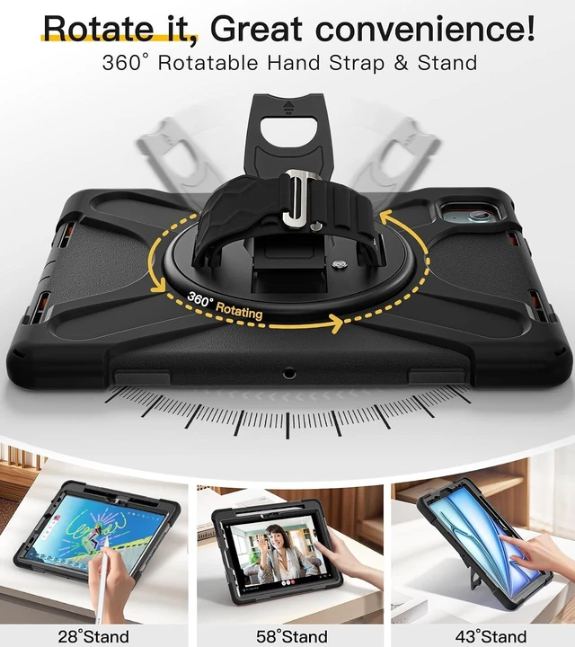 Alt view image 4 of 7 - Case for iPad Air 11 inch: M4/M3/M2/5th/4th, iPad Pro 11 inch: 4-1st