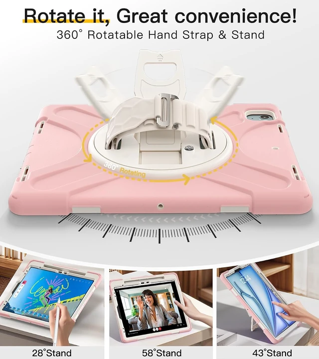 Alt view image 4 of 7 - Case for iPad Air 13 Inch: M4/M3/M2, iPad Pro 12.9 Inch2022-2018