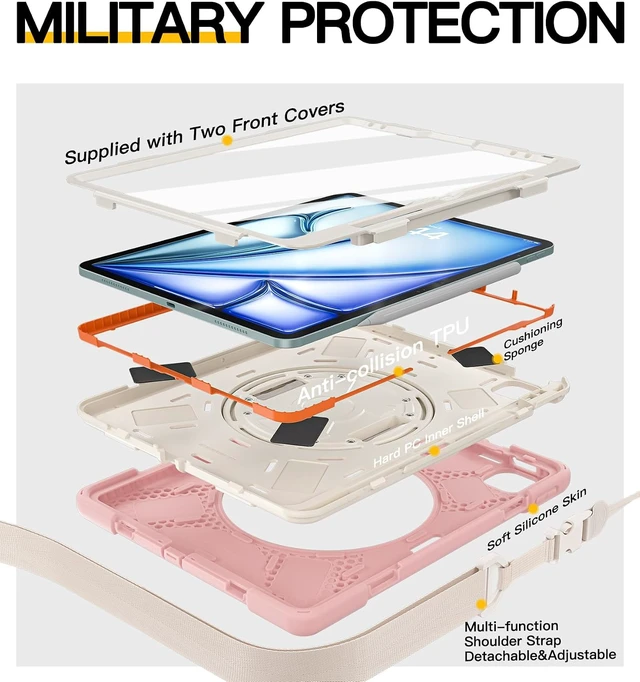 Alt view image 6 of 7 - Case for iPad Air 13 Inch: M4/M3/M2, iPad Pro 12.9 Inch2022-2018