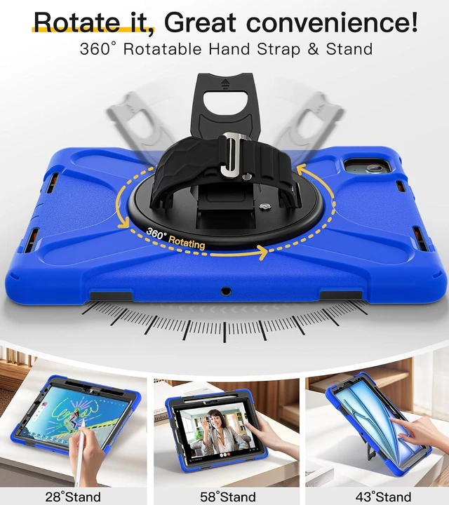 Alt view image 4 of 7 - Case for iPad Air 11 inch: M4/M3/M2/5th/4th, iPad Pro 11 inch: 4-1st
