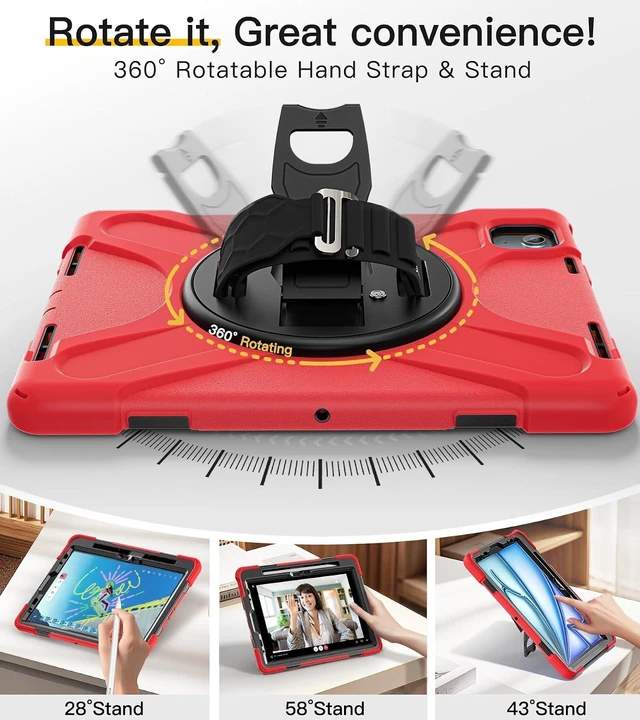 Alt view image 4 of 7 - Case for iPad Air 11 inch: M4/M3/M2/5th/4th, iPad Pro 11 inch: 4-1st