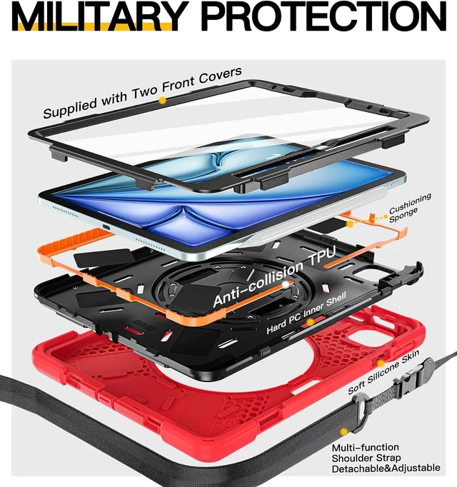 Alt view image 6 of 7 - Case for iPad Air 11 inch: M4/M3/M2/5th/4th, iPad Pro 11 inch: 4-1st
