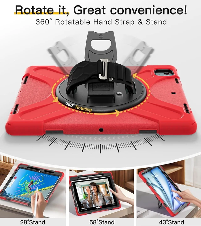 Alt view image 4 of 7 - Case for iPad Air 13 Inch: M4/M3/M2, iPad Pro 12.9 Inch2022-2018