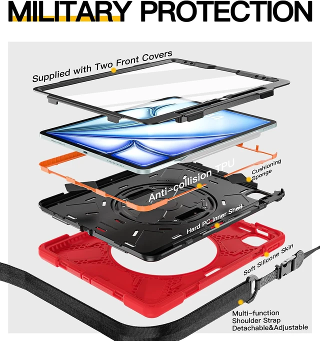 Alt view image 6 of 7 - Case for iPad Air 13 Inch: M4/M3/M2, iPad Pro 12.9 Inch2022-2018