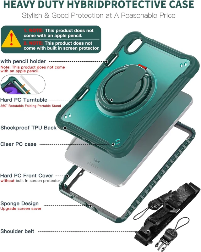 Alt view image 3 of 7 - Case for iPad mini 7 (a17 pro)/Mini 6-8.3 inch 2024/2021 Clear