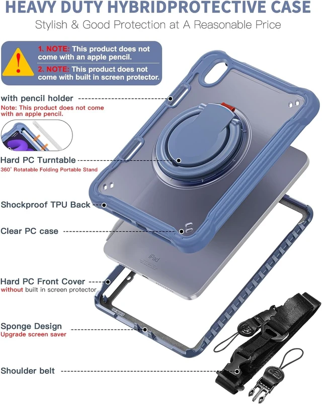 Alt view image 3 of 7 - Case for iPad mini 7 (a17 pro)/Mini 6-8.3 inch 2024/2021 Clear