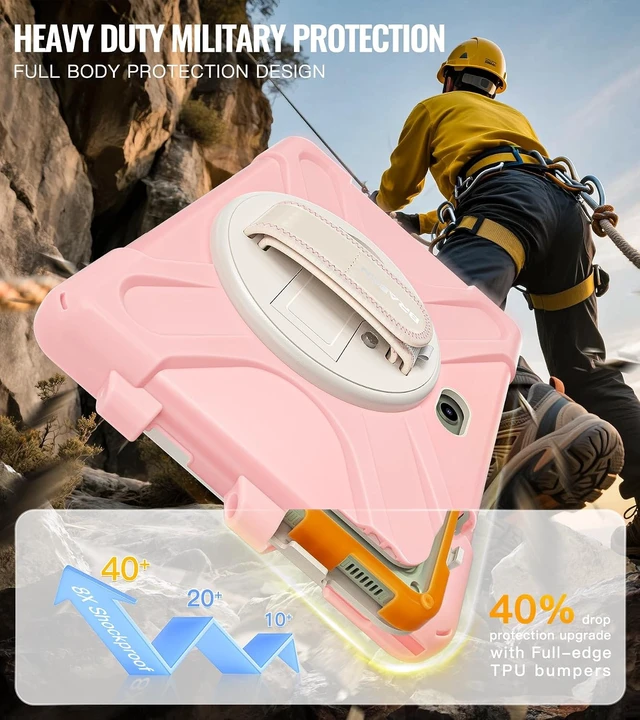 Alt view image 3 of 7 - Case for SAM-SUNG Galaxy Tab Active 5 Pro / 4 Pro/Pro - 10.1" Pink