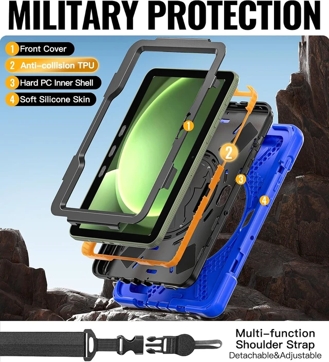Alt view image 4 of 7 - Case for SAM-SUNG Galaxy Tab Active 5 Pro / 4 Pro/Pro - 10.1" Blue