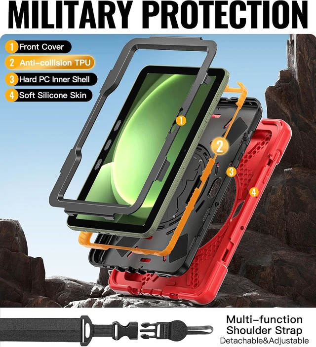 Alt view image 4 of 7 - Case for SAM-SUNG Galaxy Tab Active 5 Pro / 4 Pro/Pro - 10.1" Red