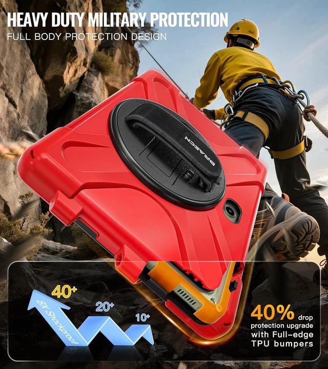 Alt view image 3 of 7 - Case for SAM-SUNG Galaxy Tab Active 5 Pro / 4 Pro/Pro - 10.1" Red