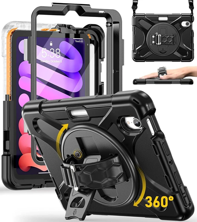 Main image of for iPad mini 7(A17 Pro)/ 6 case 2024/2021 8.3" Silicone Hand Strap