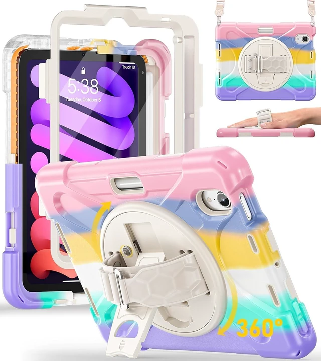 Main image of for iPad mini 7(A17 Pro)/ 6 case 2024/2021 8.3" Silicone Hand Strap