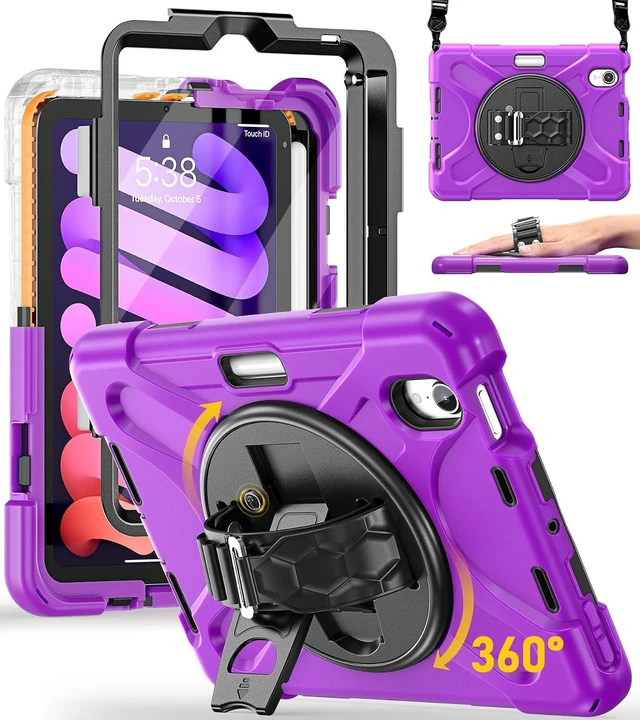 Main image of for iPad mini 7(A17 Pro)/ 6 case 2024/2021 8.3" Silicone Hand Strap