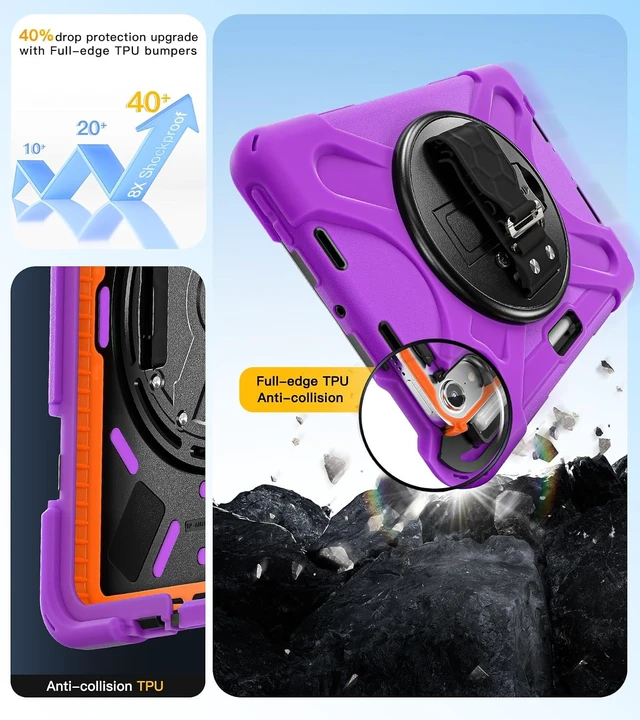 Alt view image 3 of 7 - for iPad mini 7(A17 Pro)/ 6 case 2024/2021 8.3" Silicone Hand Strap