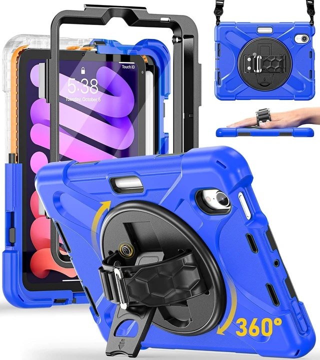Main image of for iPad mini 7(A17 Pro)/ 6 case 2024/2021 8.3" Silicone Hand Strap