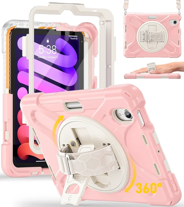 Main image of for iPad mini 7(A17 Pro)/ 6 case 2024/2021 8.3" Silicone Hand Strap