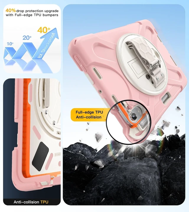 Alt view image 3 of 7 - for iPad mini 7(A17 Pro)/ 6 case 2024/2021 8.3" Silicone Hand Strap