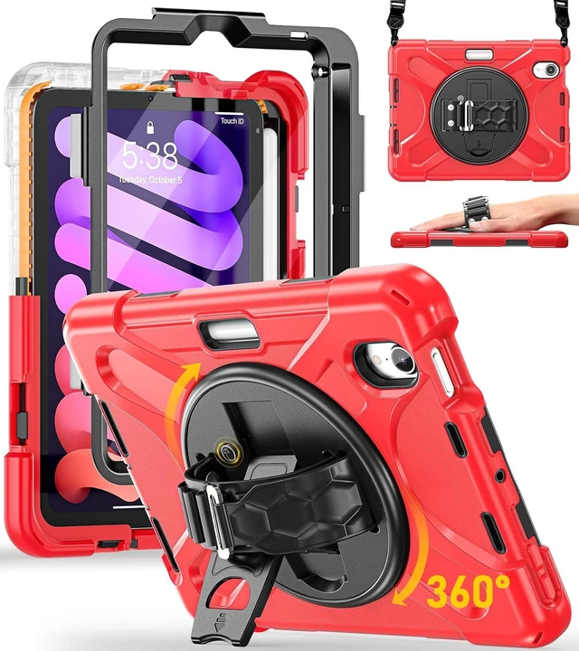 Main image of for iPad mini 7(A17 Pro)/ 6 case 2024/2021 8.3" Silicone Hand Strap