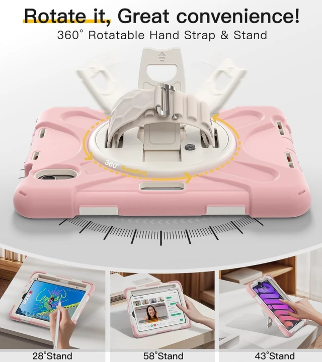 Alt view image 4 of 7 - for iPad mini 7(A17 Pro)/ 6 case 2024/2021 8.3" Silicone Hand Strap